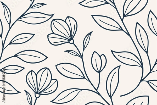 Fototapeta Delicate Floral Branches botanical leaves