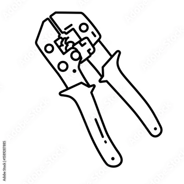 Fototapeta Crimping Tool Icon. Wire Crimper Line Vector Illustration