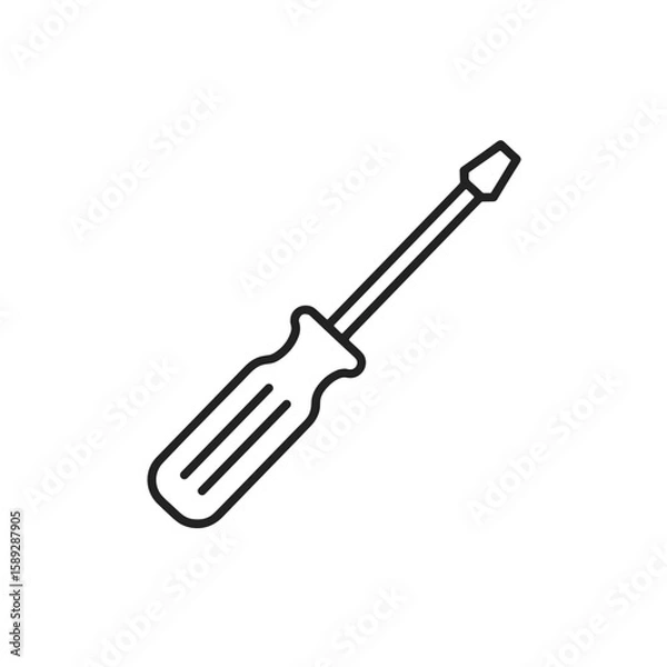 Fototapeta Phillips Screwdriver Icon. Cross Head Tool Line Vector Illustration
