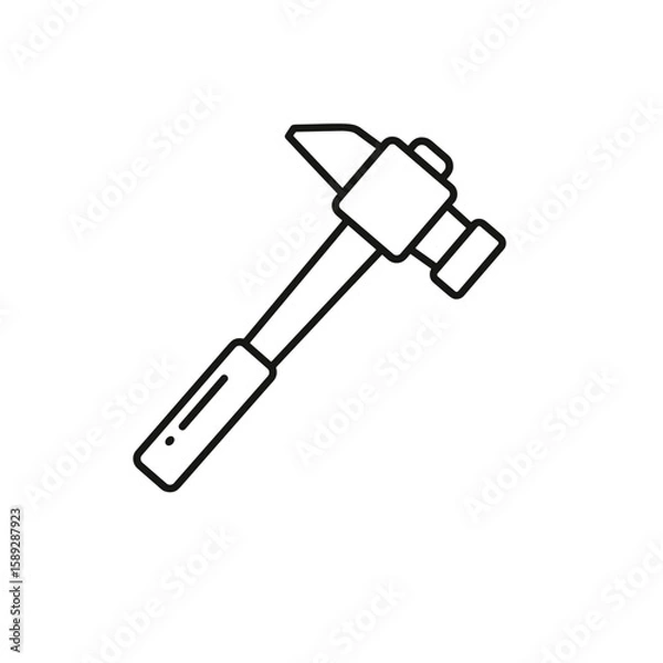 Fototapeta Adjustable wrench icon in minimalist design on white background  