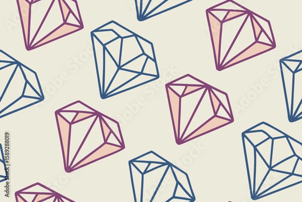 Fototapeta Geometric diamond pattern blue and purple vector