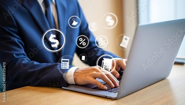 Fototapeta Streamlining Finance  Efficient Financial Management with Digital Tools
