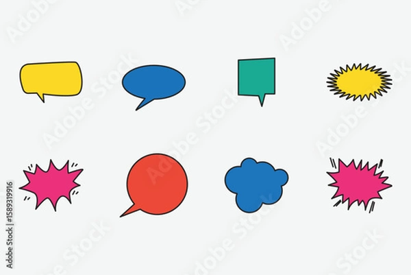 Fototapeta bubbles speech comic icon set element