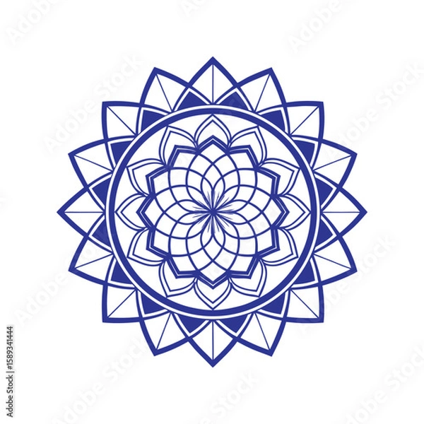 Obraz Minimalist circular mandala design with central geometric motif