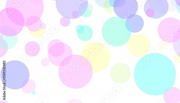 Obraz Abstract Pastel Colored Circular Blobs with Soft Shadows on White Background