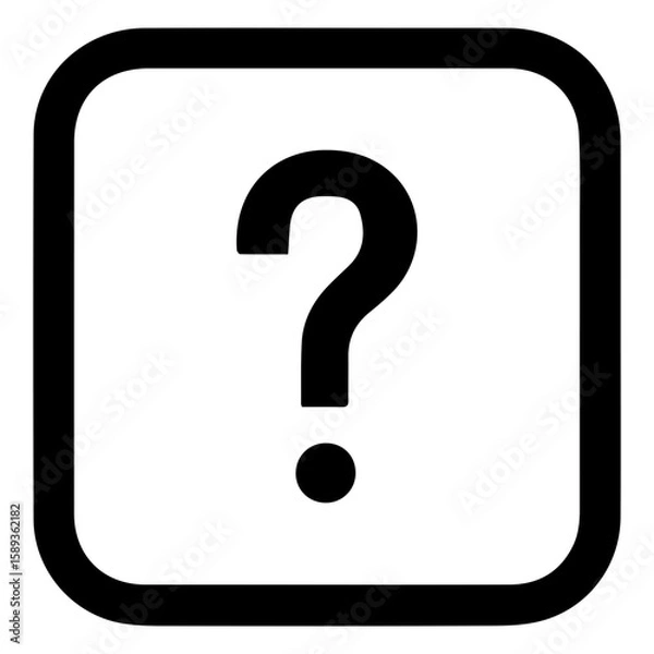 Fototapeta Vector icon of question mark in square
