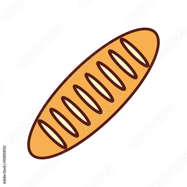 Fototapeta dinner roll loaf vector illustration graphic design icon