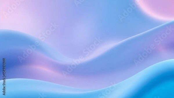 Fototapeta Abstract image with smooth, wavy forms. Shades of purple, pink, and blue create a gentle gradient, perfect for a background.