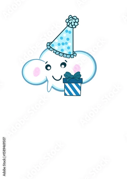 Fototapeta cartoon Cloud on a white background