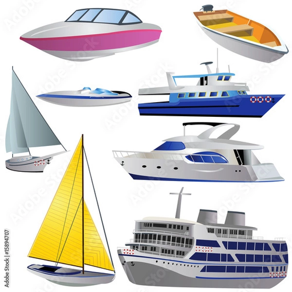Fototapeta Boat icon set