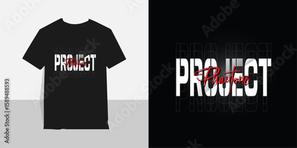 Fototapeta  Typographic t-shirt design with a black and White red combination