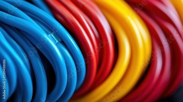 Fototapeta Close-up of colorful electrical wires