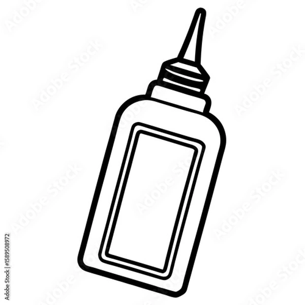 Obraz Glue bottle line art vector illustration 