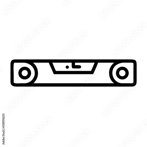 Fototapeta Construction level tool for measurement and alignment, minimalistic black line drawing