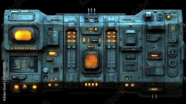 Obraz Futuristic Control Panel: Sci-Fi Interface
