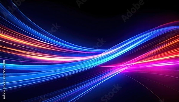 Obraz Abstract vibrant light trails on a dark background