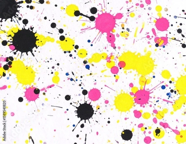 Obraz Abstract ink splashes on white background