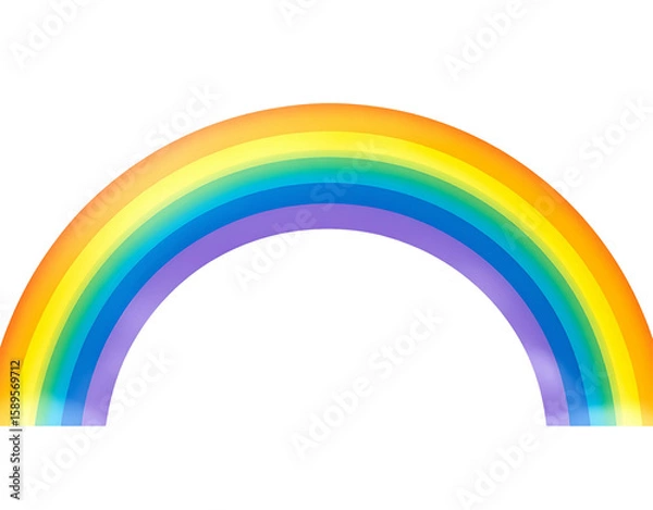 Fototapeta  Realistic Rainbow Spectrum Arc, Transparent Background.