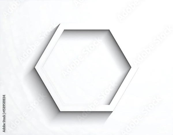 Obraz Abstract white hexagon on textured background