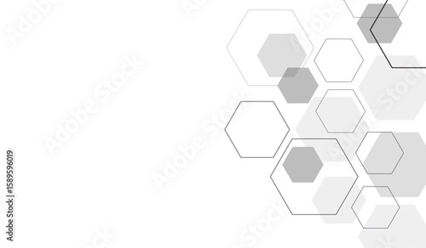 Fototapeta Abstract background with geometric shapes and hexagon pattern.
