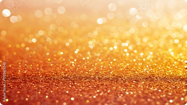 Fototapeta Fiery orange glitter sparkle bokeh texture