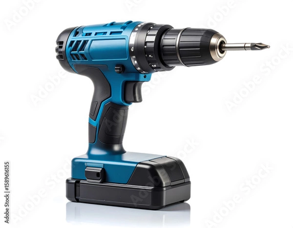 Obraz Cordless Screwdriver on White Background