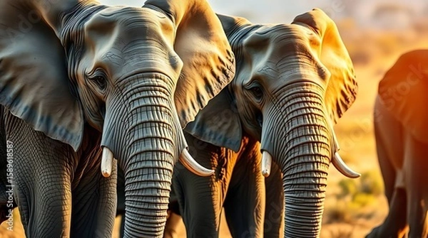 Obraz A herd of elephants