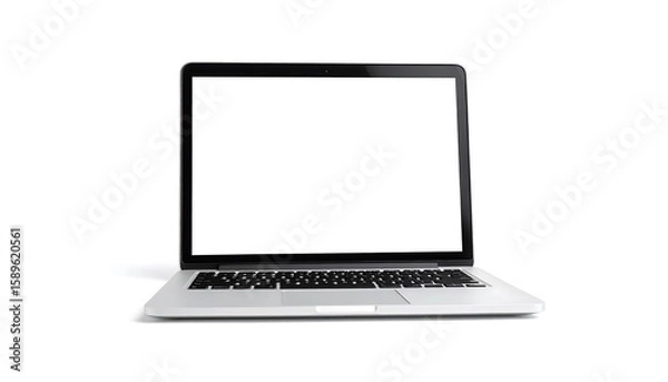 Fototapeta Front view of a modern laptop