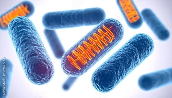 Obraz Microscopic bacteria with DNA