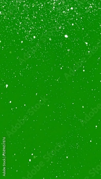 Obraz Falling white specks on a green background