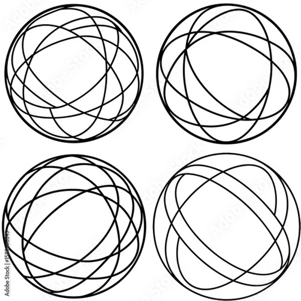 Fototapeta Ball of String Coloring Page – Yarn and Twine Line Art Illustration for Kids and Adults