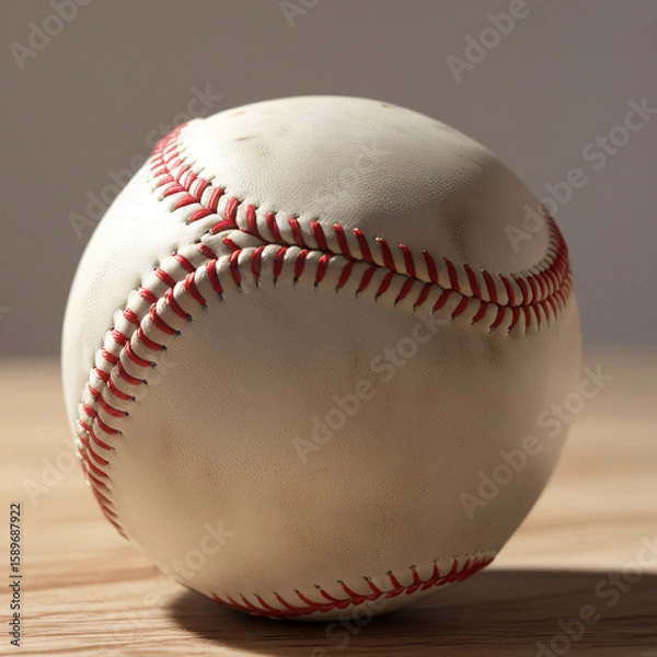 Obraz baseball close-up on wooden surface