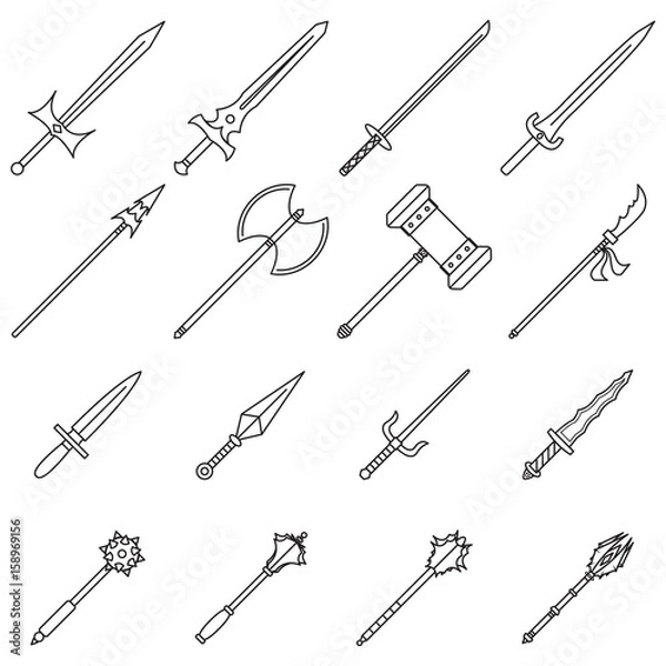 Obraz Weapon Icons (Line)