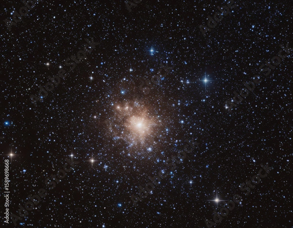 Fototapeta astronomical photograph of a dense glowing star cluster in space