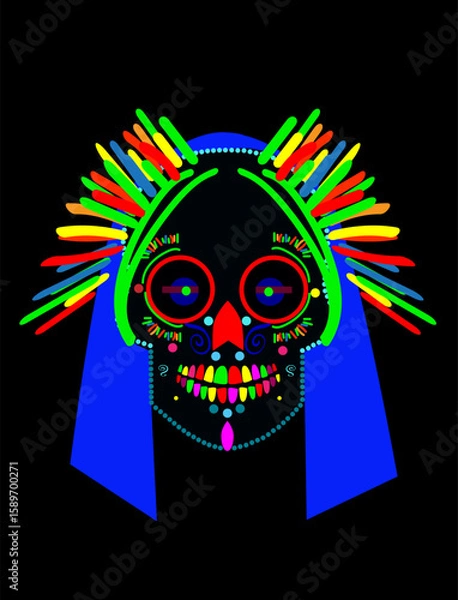 Obraz Colorful Sugar Skull Illustration. Vector