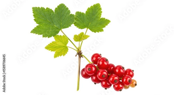 Fototapeta Isolated Red Currant Berries on Branch