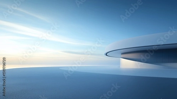 Fototapeta The spacious square and the simple buildings	