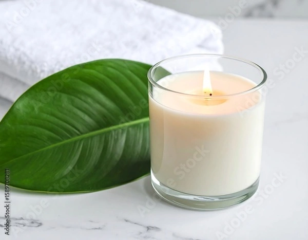 Obraz Relaxing candle on marble