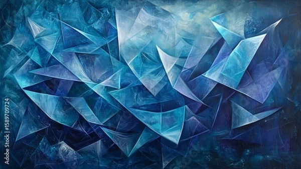 Fototapeta Abstract Flow Freeform Triangular Layer Composition