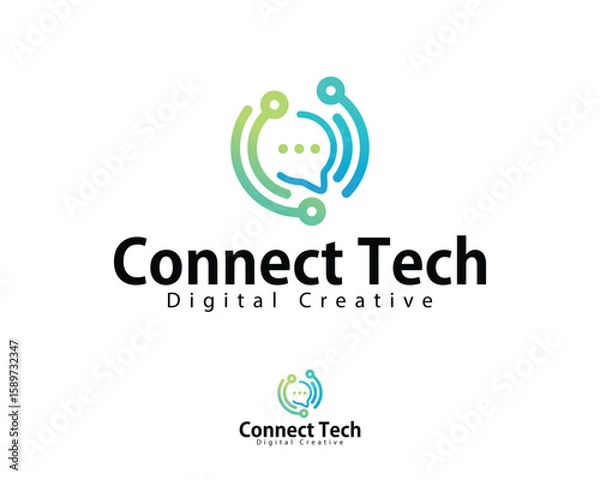 Obraz chat connect logo creative design concept network technology