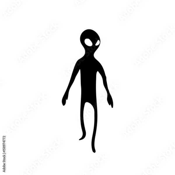 Obraz Alien humanoid isolated on white