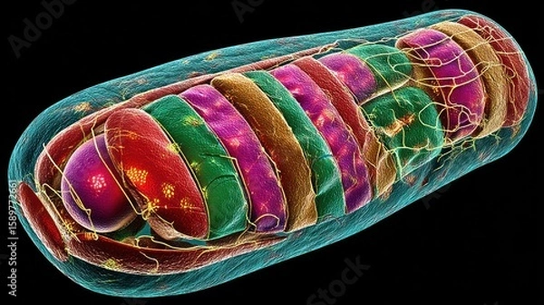 Fototapeta Vibrant Microscopic Diatom: A Colorful Exploration of Cellular Structures