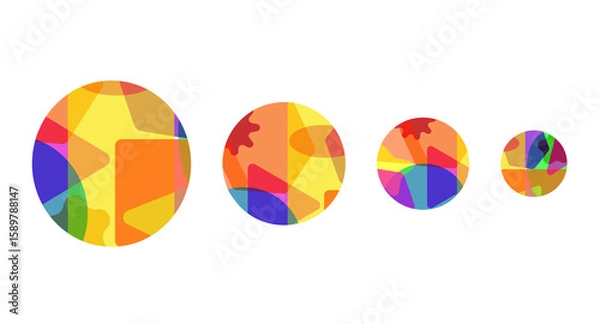 Obraz set of Stained glass rounds shapes 