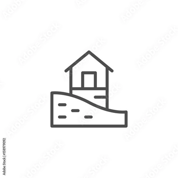 Obraz Landscape design line icon