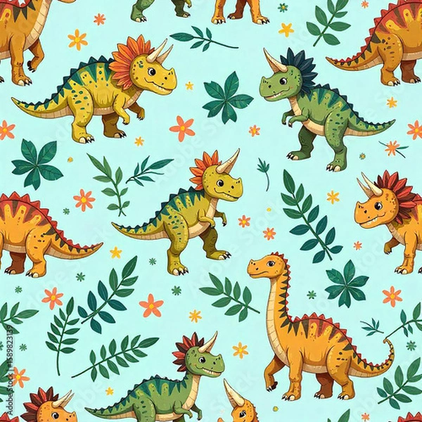 Fototapeta seamless pattern with dragon