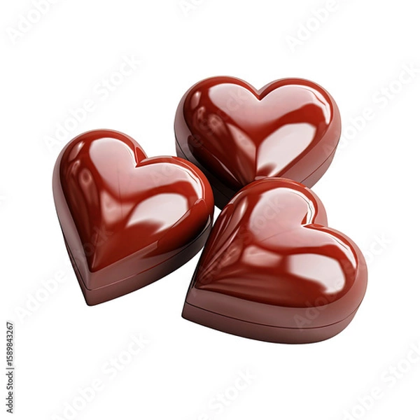 Fototapeta heart shaped chocolate candy isolated on transparent white background png, clipping path