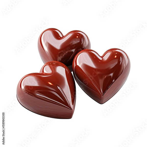 Fototapeta heart shaped chocolate candy isolated on transparent white background png, clipping path