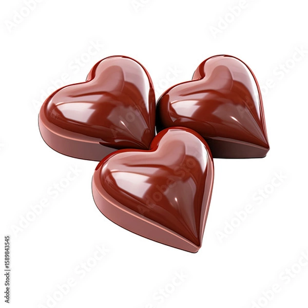 Fototapeta heart shaped chocolate candy isolated on transparent white background png, clipping path
