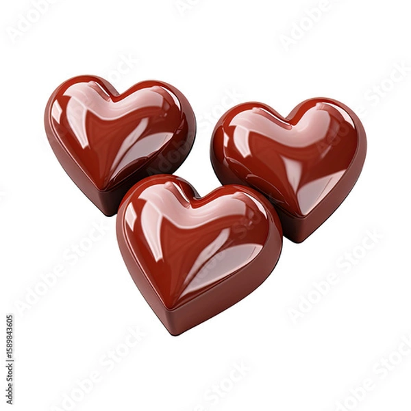 Fototapeta heart shaped chocolate candy isolated on transparent white background png, clipping path