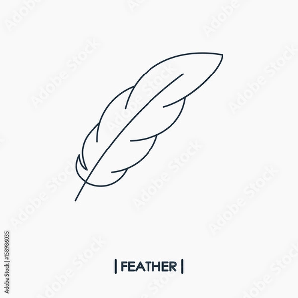 Obraz Feather outline icon